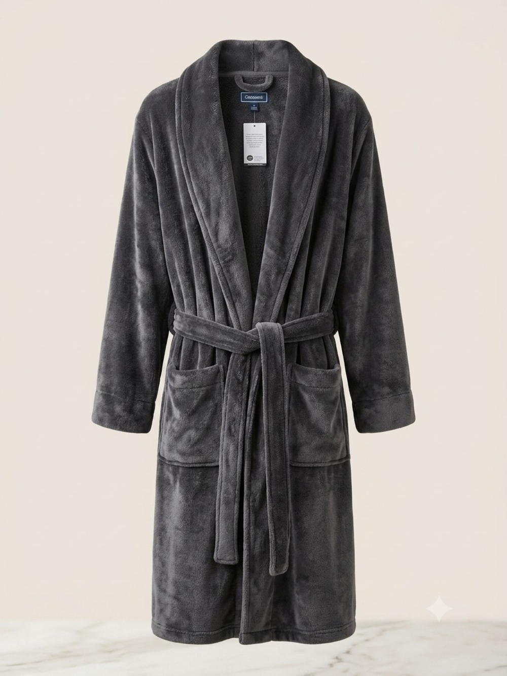 Club Room Men's Plush Shawl Collar Robe - Charcoal Gray